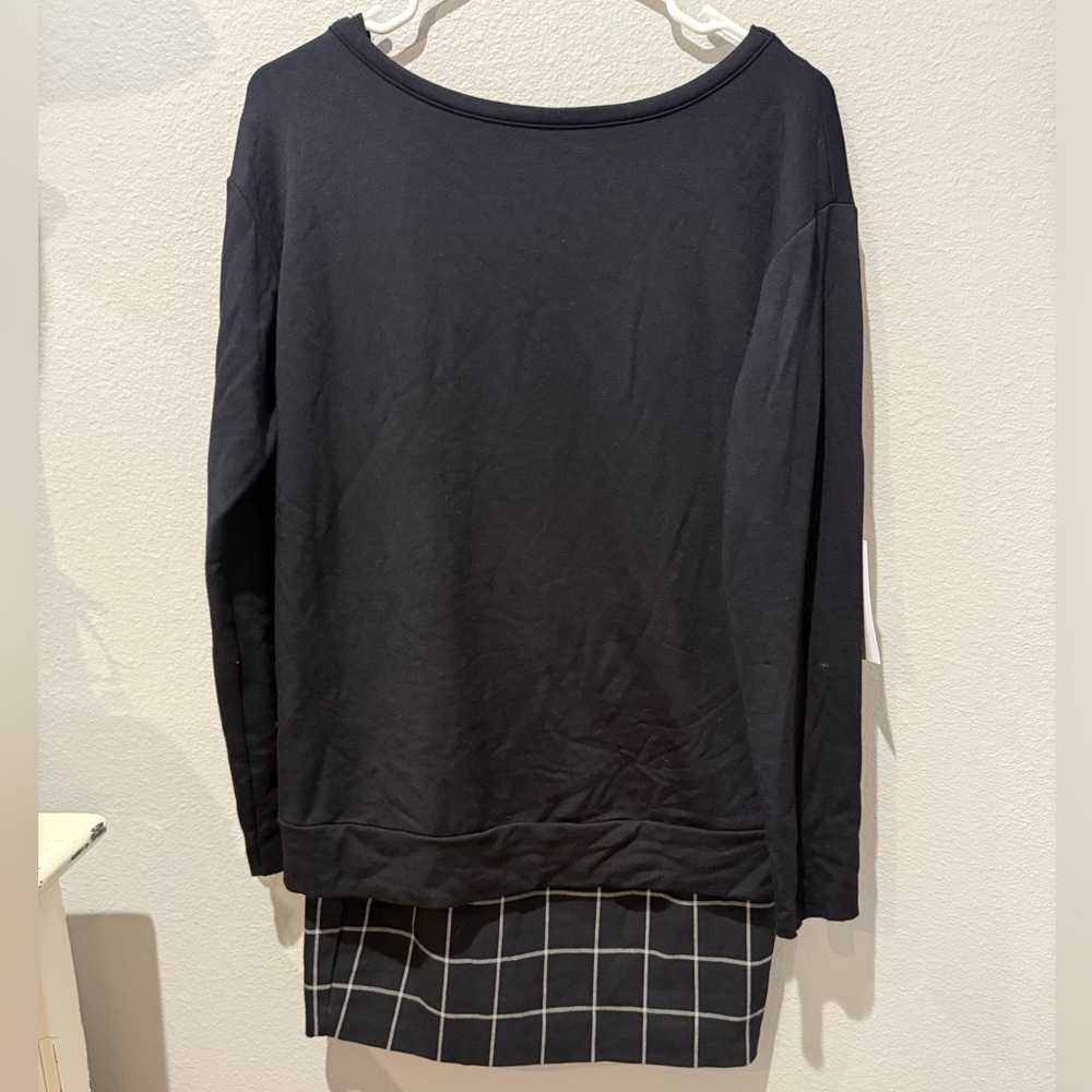 Bailey/44 Superluxe Fleece Dress Black XS Relaxed Top Fitted Skirt NWT